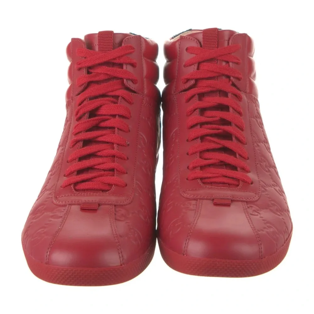 AUTHENTIC Men’s Red Gucci High Top Trainer Size 11
